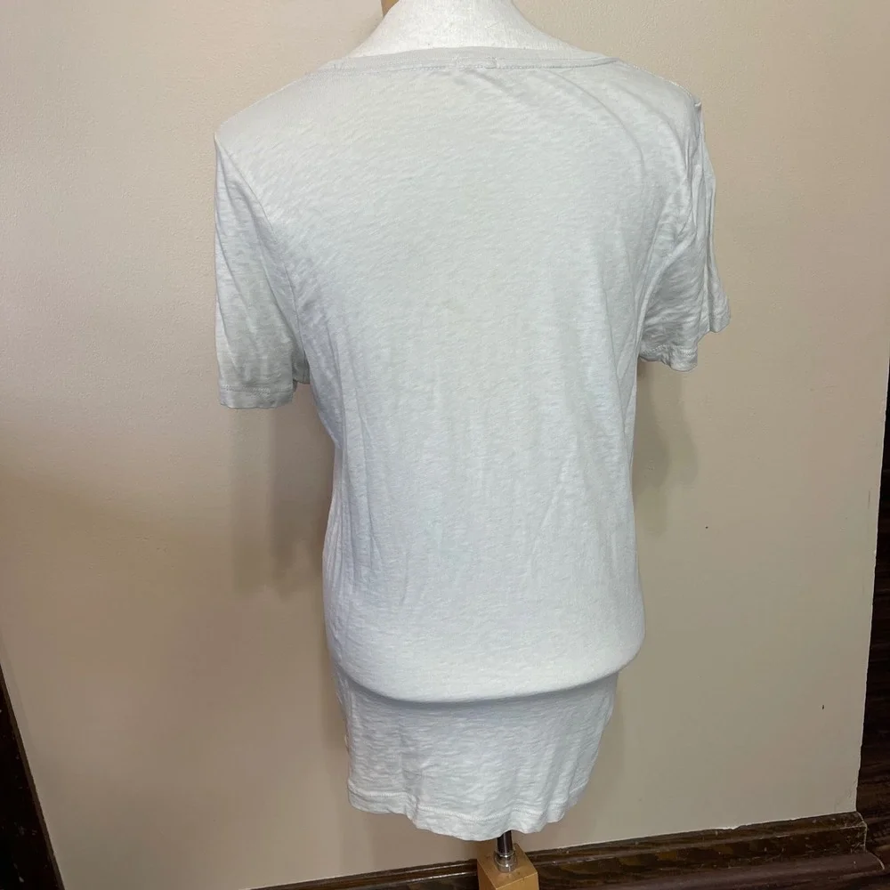 J.Crew Womens Snowflake‎ Satin Ribbon Applique Cotton T-Shirt Gray Medium